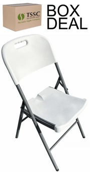 picture of Premium White Plastic Folding Chair with Steel Frame & Plastic Seat - Box Deal of 4 - [IH-SHU-E-FC-01] - (MP)