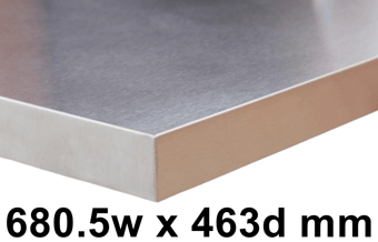 picture of BiGDUG 38mm Stainless Worktop - 680.5w x 463d mm - [BDU-TGW1S] - (LP)