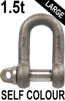 picture of 1.5t WLL Self Colour Large Dee Shackle c/w Type A Screw Collar Pin - 5/8" X 3/4" - [GT-HTLDSC1.5]