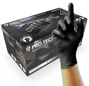 Picture of Unigloves PRO.TECT Black Diamond Textured Gloves - Box of 50 Pairs - UGL-P-GA013
