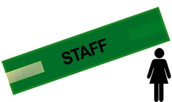 picture of Green - Ladies Pre Printed Arm band - Staff - 10cm x 45cm - Single - [IH-ARMBAND-G-STA-B-S]
