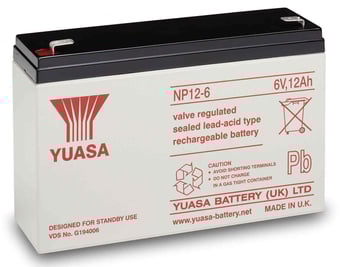 picture of Yuasa NP12-6 20HR Valve Regulated Lead Acid Rechargeable Battery - 6v 12Ah - [BRH-SLAYUANP12-6]