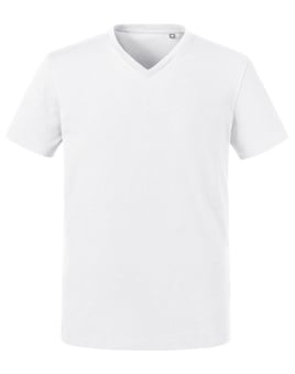 picture of Russell Men's V-Neck Tee - White - BT-R103M-WHT