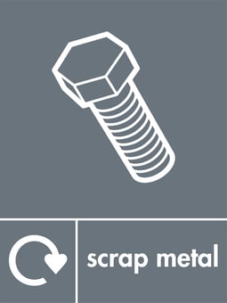 picture of Recycling Signs - Scrap Metal - 300 X 400Hmm - Rigid Plastic - [AS-WR33-RP]