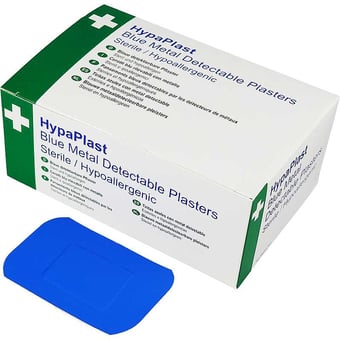 picture of HypaPlast Blue Catering Plasters - 7.2 x 5cm - Pack of 100 - [SA-D7003]