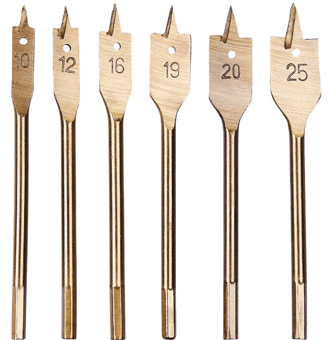 picture of Amtech 6 Piece Titanium Flat Wood Bit Set - [DK-F1425]