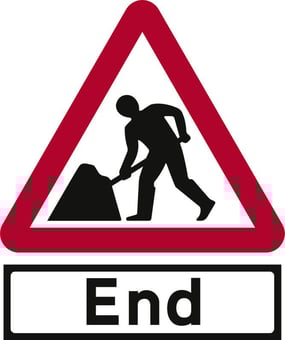 Picture of Spectrum Road Works & End Supp Plate - Classic Roll Up Traffic Sign 600mm Tri - [SCXO-CI-14129]