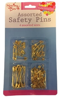 picture of 151 - Gold Coloured Assorted Safety Pins - Pack of 80 - [PD-KC4079-72] - (MP)