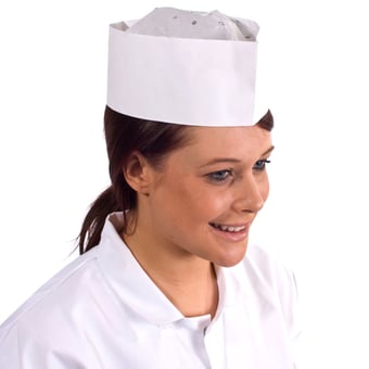 Picture of Supertouch Paper Forage Hats - White - Pack of 100 - [ST-30000]