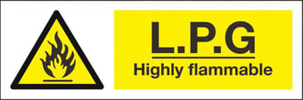 picture of L.P.G. Highly Flammable Sign LARGE - 600 x 200Hmm - Rigid Plastic - [AS-WA61-RP]