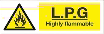 Picture of L.P.G. Highly Flammable Sign LARGE - 600 x 200Hmm - Rigid Plastic - [AS-WA61-RP]