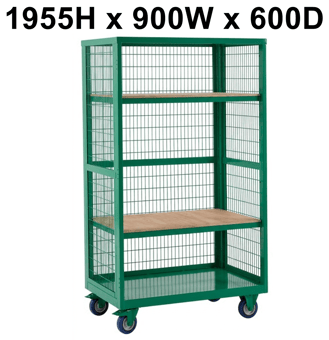 picture of QMP Boxwell Trolley Without Doors - Green - Plywood - 1955H x 900W x 600D - [QM-XW199060PGXX] - (LP)