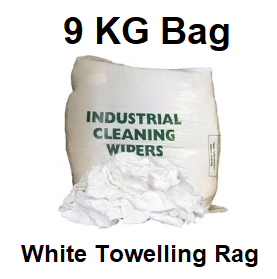 picture of White Towelling Rags - 9kg Box - Hotel Grade Terry Towelling - [MW-WT9KGBAG]