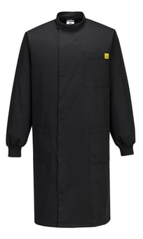 picture of Portwest AS15 - Anti-Static ESD Howie Coat - Black - PW-AS15BKR