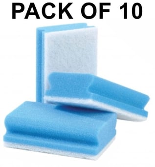 picture of Finger Grip Sponge - Blue Base White Top - Pack of 10 - [MCS-FGSBBWT]