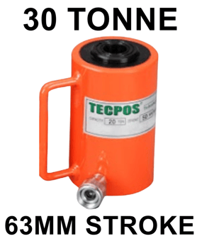 picture of Tecpos Single Acting Hollow Centre Cylinder - 30 Tonne - 63mm Stroke - [GT-TCH3063]