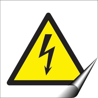 Picture of Danger Electricity Logo Sign - 100 x 100Hmm - Self Adhesive Vinyl - [AS-WA17-SAV]