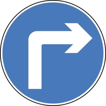 Picture of Spectrum 600mm Dia. Dibond ‘Right Turn’ Road Sign - With Channel - [SCXO-CI-13058]