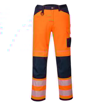 picture of Portwest - PW3 Hi-Vis Orange/Navy Work Trousers - PW-PW340ONR