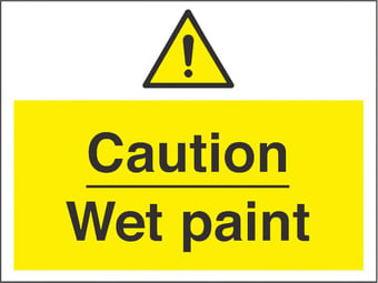 Picture of Caution Wet Paint Sign - 600 x 450Hmm - Rigid Plastic [AS-WA135-RP]