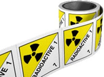 Picture of Hazchem Labels On a Roll - Radioactive - Self Adhesive Vinyl - 100mm x 100mm - 250 Labels - [AS-HZ11]