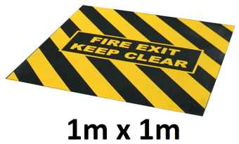 picture of Heskins Anti-Slip Fire Exit Marker Black/Yellow - 1m x 1m - [HE-H3416-1]