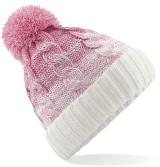 Picture of Beechfield B459 Original Ombré Beanie - Dusty Pink / Off White - [BT-B459-DPOW]