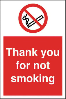 Picture of Thank You for Not Smoking Sign - 200 x 300Hmm - Rigid Plastic - [AS-PR13-RP]