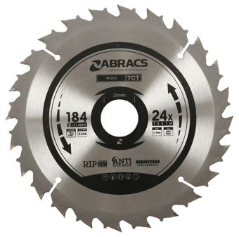 Picture of Abracs TCT Blade 184mm x 1.5mm x 30mm - 24T Wood Rip Cut Type - [ABR-TCT18424]