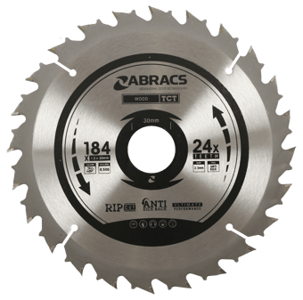 picture of Abracs TCT Blade 184mm x 1.5mm x 30mm - 24T Wood Rip Cut Type - [ABR-TCT18424]