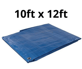 picture of Blue Tarpaulin - 10ft x 12ft - UVI Treatment - Heat Sealed Seams and Rust Resistant Grommets - [SI-427565]
