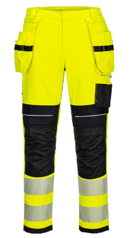 picture of Portwest FR407 - PW3 FR Hi-Vis Holster Trousers Yellow/Black - PW-FR407YBR