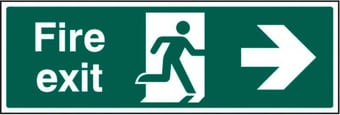 Picture of Fire Exit Arrow Pointing East Sign LARGE - 600 x 200Hmm - Rigid Plastic - [AS-SA2-RP]