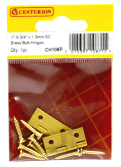 Picture of Centurion SC Medium Duty Solid Drawn Butt Hinges (1 Pair) - 1" x 3/4" x 1.3mm - [CI-CH108P]