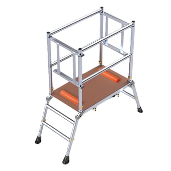 picture of Upgraded UTS Industrial Deck Low Level Work Platform with Orange Buzz Steps - [IH-UTS-UTSIDECK-KIT] - (LP)