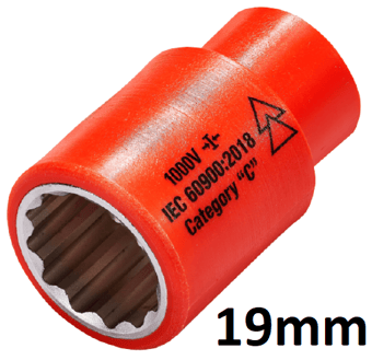 picture of ITL - 3/8" Insulated Drive Socket - 19mm - [IT-01740]