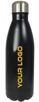 picture of Branded With Your Logo - Refresh Single Wall Stainless Steel Bottle - Black Colour - [IH-PC-C5606-BLACK] - (HP)