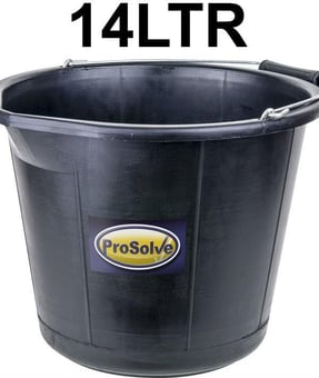 picture of Prosolve - Builders Bucket With Metal Handle & Plastic Grip - 3 Gallon (14ltr) - Black - [PV-PVBBBLA14]