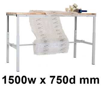 picture of BiGDUG Height Adjustable Packing Bench - 1500w x 750d mm - 1 Roll Holder - [BDU-BDMDPBA1575H]