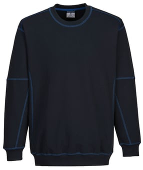Picture of Portwest - Essential Two Tone Sweatshirt - Navy/Royal Blue - Polyester Cotton - 330g - PW-B318NRR - (DISC-R)