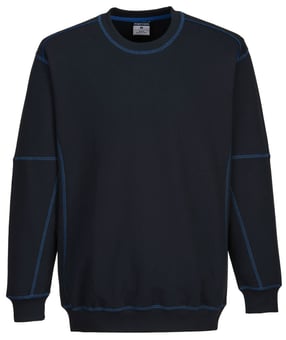 picture of Portwest - Essential Two Tone Sweatshirt - Navy/Royal Blue - Polyester Cotton - 330g - PW-B318NRR