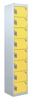 picture of QMP Tool Charging Locker - Solid Door - RCD Plug - 8 Compartment - Yellow - 1800H x 300W x 450D mm - [QM-BR1830458YSX]