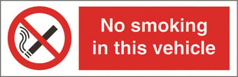 picture of No Smoking in this Vehicle Sign - 150 X 50Hmm - Rigid Plastic - [AS-PR321-RP]