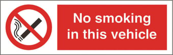 Picture of No Smoking in this Vehicle Sign - 150 X 50Hmm - Rigid Plastic - [AS-PR321-RP]