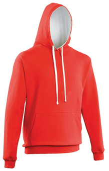 picture of Just Hoods Awdis Varsity Hoodie Fire Red/Arctic White - PLU-JH003MFRE/ARW