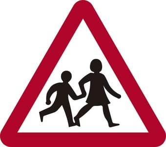 picture of Spectrum 600mm Tri. Dibond ‘Children Going To Or From School Or Playground Ahead’ Road Sign - With Channel – [SCXO-CI-14721]