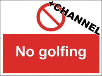 picture of Street Signs - No Golfing With Fixing Channel - FIXING CLIPS REQUIRED - 600 x 450Hmm - Reflective - 3mm Aluminium - [AS-PR160C-ALU]