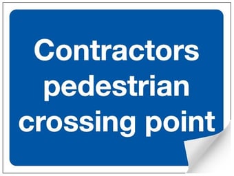 Picture of Contractors Pedestrian Crossing Point Sign - 600 x 450Hmm - Self Adhesive Vinyl - [AS-MA212-SAV]