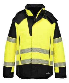 picture of Portwest FR606 - PW3 Modaflame Rain+ Hi-Vis Multi-Norm FR Winter Jacket - Yellow/Black - PW-FR606YBR