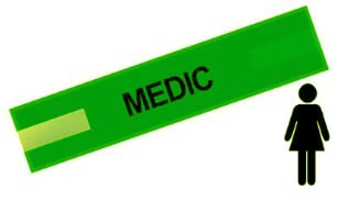Picture of Lime Green - Ladies Pre Printed Arm band - Medic - 10cm x 45cm - Single - [IH-ARMBAND-G-MED-B-S]